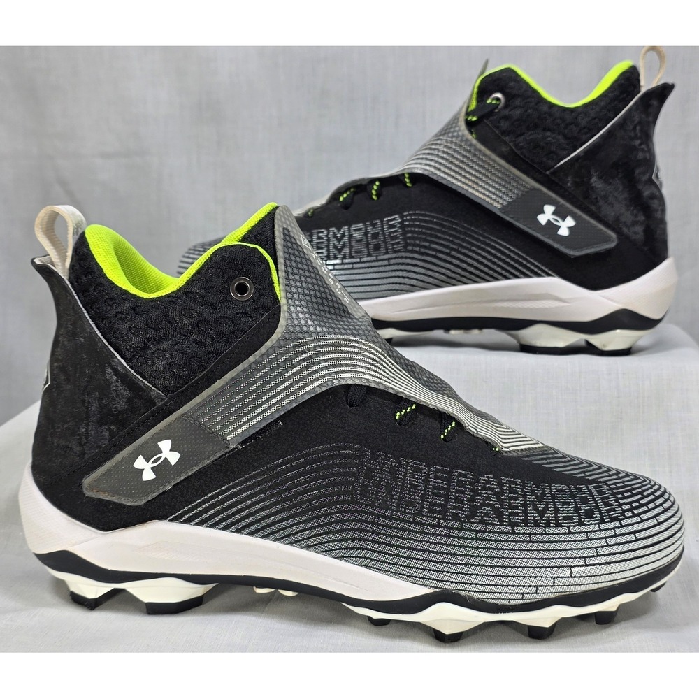 Under Armour Highlight Hammer MC Football Cleats Mens 10 Black Neon 3025085-001 - Picture 2 of 12